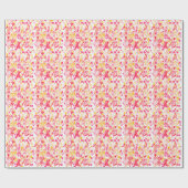 Abstract Retro Marmeren Patroon Roze Rood Geel Cadeaupapier (Vlak)