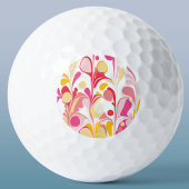 Abstract Retro Marmeren Patroon Roze Rood Geel Golfballen