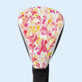 Abstract Retro Marmeren Patroon Roze Rood Geel Golfheadcover