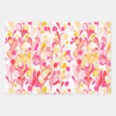 Abstract Retro Marmeren Patroon Roze Rood Geel Inpakpapier Vel (Voorkant 2)