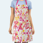 Abstract Retro Marmeren Patroon Roze Rood Geel Schort<br><div class="desc">Leuk modern abstract gemarmerd motief in roze,  sinaasappel en geel. Originele kunst van Nic Squirrell.</div>