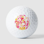 Abstract Retro Marmerpatroon Roze Rood Geel Golfballen (Voorkant)