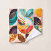 Abstract Retro Modern Squares Collectie Bad Handdoek (Wasdoekje)