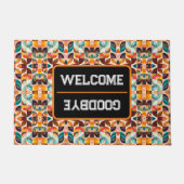 Abstract Retro Modern Squares Collectie Deurmat (Voorkant)