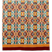 Abstract Retro Modern Squares Collectie Douchegordijn (Voorkant)