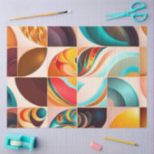Abstract Retro Modern Squares Collectie Tissuepapier (Craft)