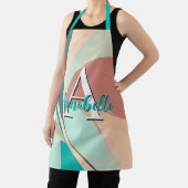 Abstract Retro Moderne Perzik Roest Teal Monogram Schort (Insitu)