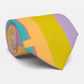 Abstract Retro oranje en gele gestructureerde stre Stropdas (Opgerold)