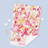 Abstract Retro Patroon Roze Gepersonaliseerd Golfhanddoek