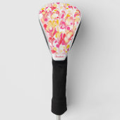 Abstract Retro Patroon Roze Gepersonaliseerd Golfheadcover (Voorkant)