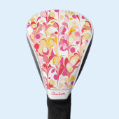 Abstract Retro Patroon Roze Gepersonaliseerd Golfheadcover