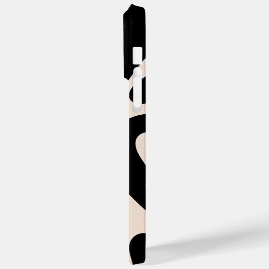 Abstract Retro Patroon Zwart en Beige Case-Mate iPhone Case (Achterkant / Links)