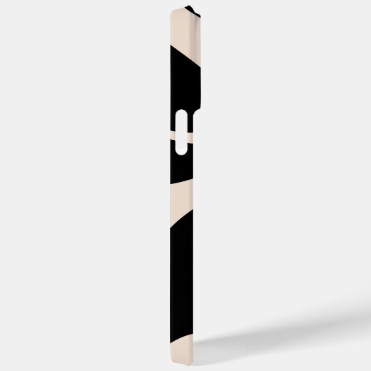 Abstract Retro Patroon Zwart en Beige Case-Mate iPhone Case (Achterkant / Rechts)