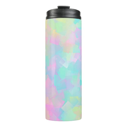 Abstract retro pattern of geometric shapes in pink thermosbeker (Voorkant)