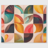 Abstract Retro Popular Squares Collectie Cadeaupapier (Vlak)