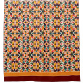 Abstract Retro Popular Squares Collectie Douchegordijn (Voorkant)