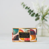Abstract Retro Popular Squares Collectie Visitekaartje (Staand voorkant)