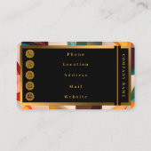 Abstract Retro Popular Squares Collectie Visitekaartje (Achterkant)