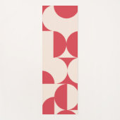 Abstract Retro Rood Cirkel Geometrisch Patroon Yogamat (Voorkant)