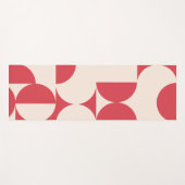 Abstract Retro Rood Cirkel Geometrisch Patroon Yogamat (Voorkant (horizontaal))