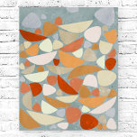 Abstract Retro Sinaasappel Perfect Poster<br><div class="desc">Abstracte retro organische vormen in sinaasappel,  zee en crème. Originele kunst van Nic Squirrell.</div>