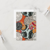 Abstract Retro Spiraalpatroon met Japanse uitstral Kaart (Voorkant / Achterkant in situ)