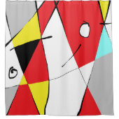 Abstract Retro stijl douchegordijn (Voorkant)