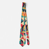 Abstract Retro Style geometrisch patroon - Blauwgr Stropdas (Voorkant)