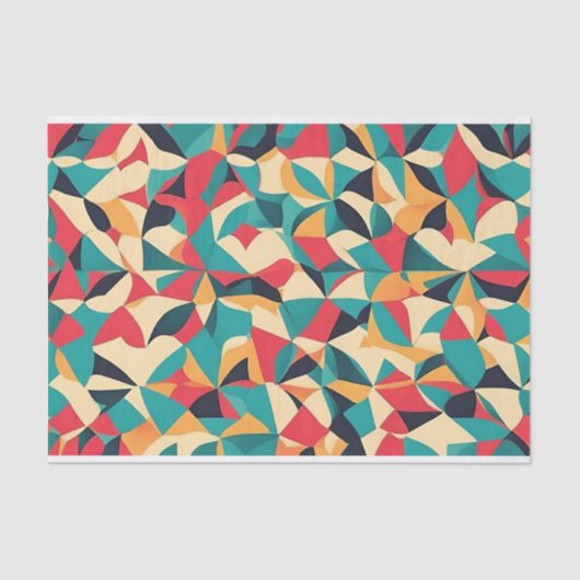 Abstract Retro Style geometrisch patroon - Blauwgr Tissuepapier (Voorkant)