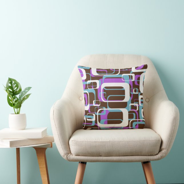 Abstract Retro Swingend 60s Geometrisch Patroon Kussen (Stoel)