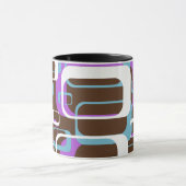 Abstract Retro Swingend 60s Geometrisch Patroon Mok (Midden)