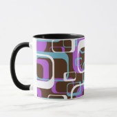 Abstract Retro Swingend 60s Geometrisch Patroon Mok (Links)