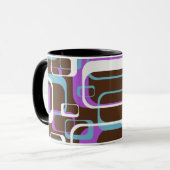 Abstract Retro Swingend 60s Geometrisch Patroon Mok (Voorkant links)