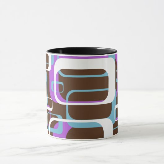 Abstract Retro Swinging 60s Geometric Pattern Mok (Midden)