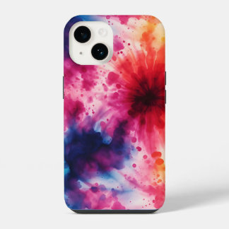 Abstract Retro Tie Dye Patroon iPhone / iPad hoesj 14 Hoesje