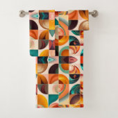 Abstract Retro Trendy Squares Collectie Bad Handdoek (Insitu)
