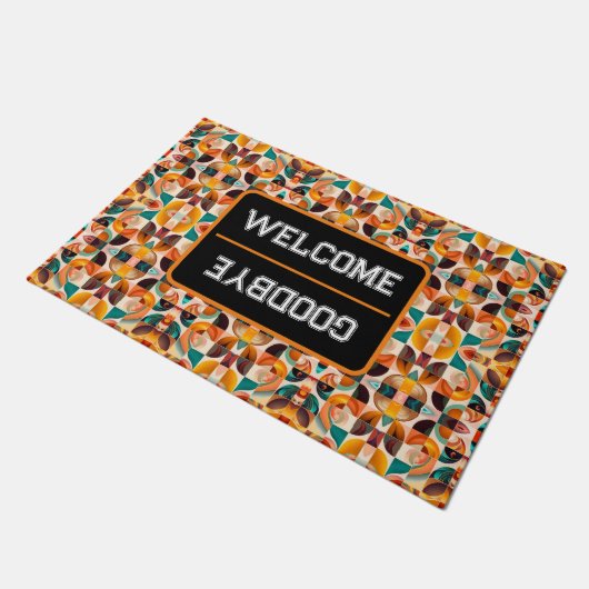Abstract Retro Trendy Squares Collectie Deurmat (Schuin)