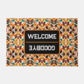 Abstract Retro Trendy Squares Collectie Deurmat (Voorkant)