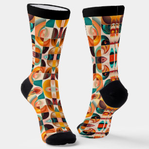 Abstract Retro Trendy Squares Collectie Sokken