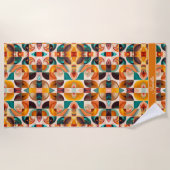 Abstract Retro Trendy Squares Collectie Strandlaken (Voorkant)