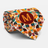 Abstract Retro Trendy Squares Collectie Stropdas (Opgerold)