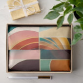 Abstract Retro Trendy Squares Collectie Tissuepapier (Geschenk)