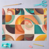 Abstract Retro Trendy Squares Collectie Tissuepapier (Craft)