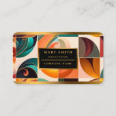 Abstract Retro Trendy Squares Collectie Visitekaartje (Voorkant)