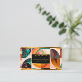 Abstract Retro Trendy Squares Collectie Visitekaartje (Staand voorkant)