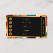 Abstract Retro Trendy Squares Collectie Visitekaartje (Achterkant)