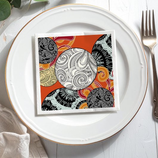 Abstract Retro Wervelpatroon Servet