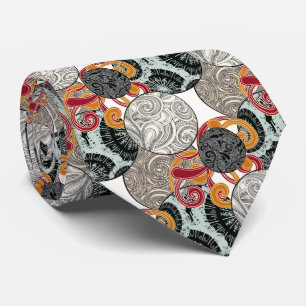 Abstract Retro Wervelpatroon Stropdas
