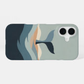 Abstract Retro Whale Tail iPhone 16 Hoesje (Achterkant horizontaal)