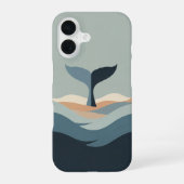Abstract Retro Whale Tail iPhone 16 Hoesje (Achterkant)